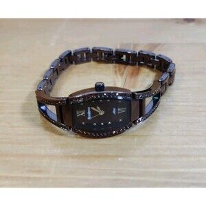Armitron Now Ladies Watch Chocolate Rhinestones Band Untested